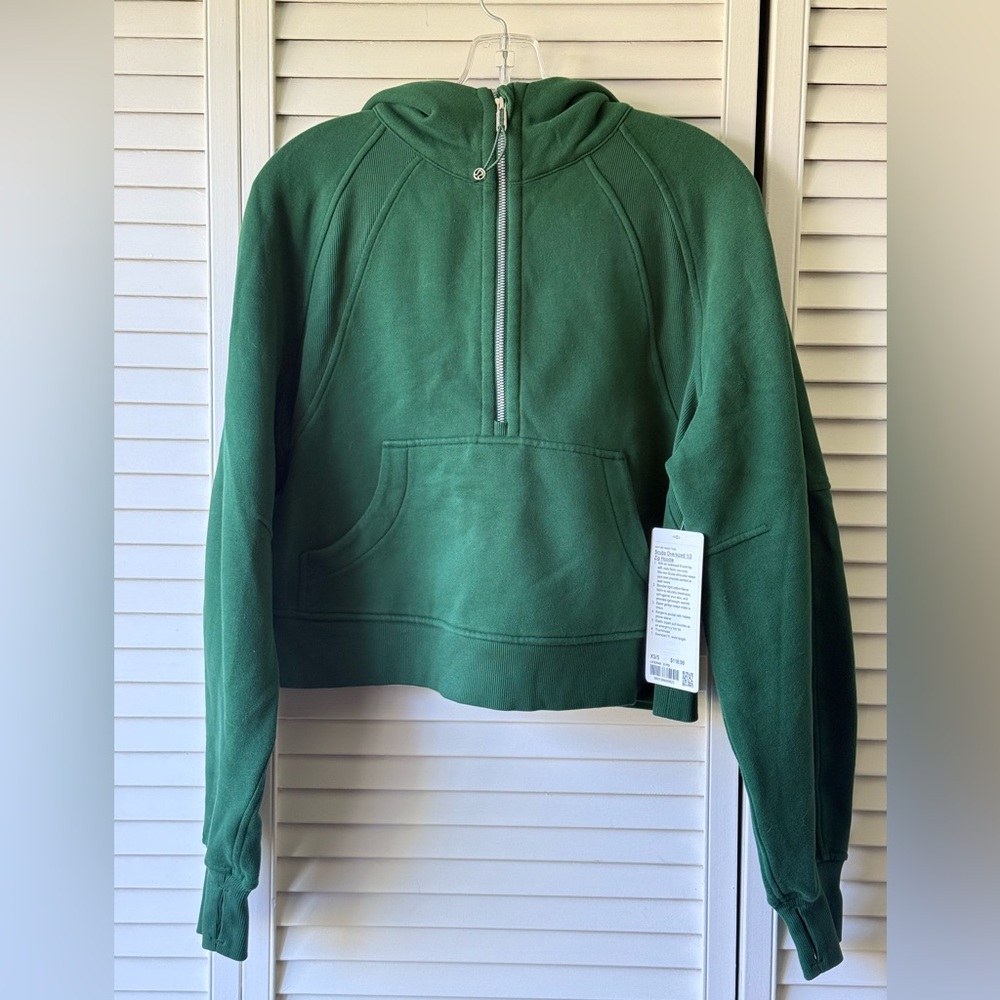 NWT Lululemon Scuba Oversized Half-Zip Hoodie - Evergreen - Size XS/S